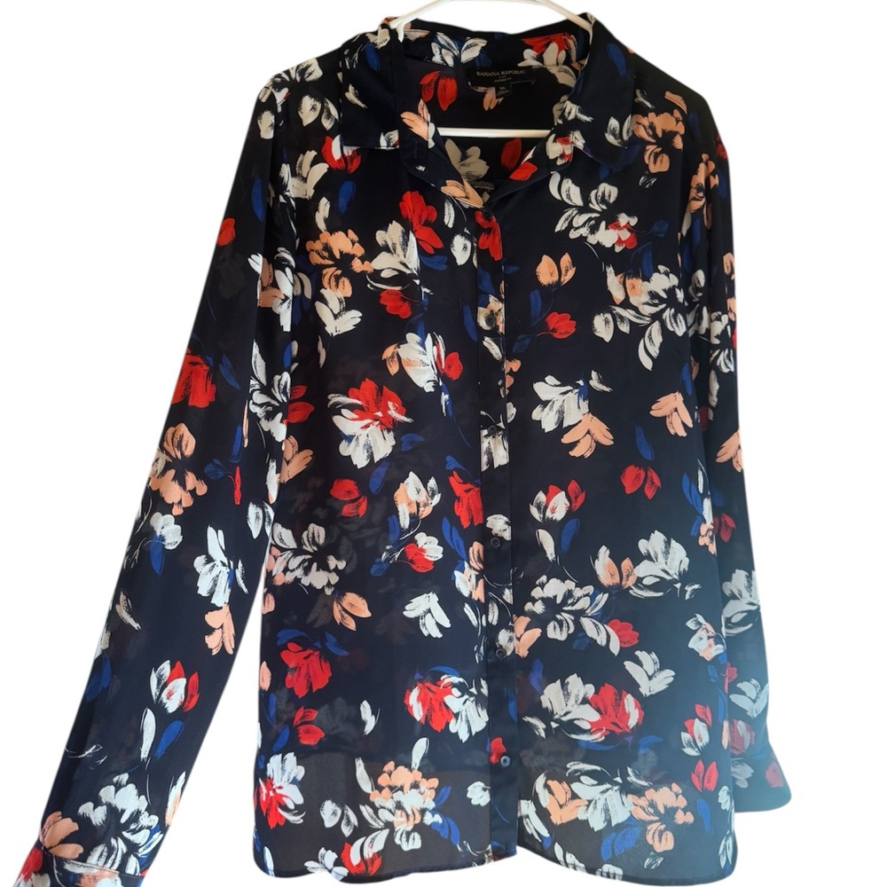Banana Republic Floral Button-Down Top – Size XL